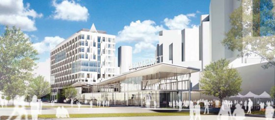 Haymarket Hotel Rendering looking south from the North End Greenway (Image: Normandy / Harbinger).