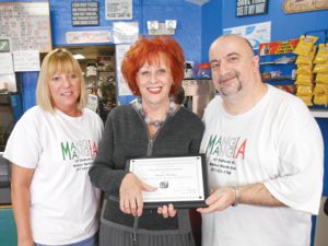 Shown (l to r) Karen Mackey, NEWRA member Janet Gilardi and Johnny Pagliuca.