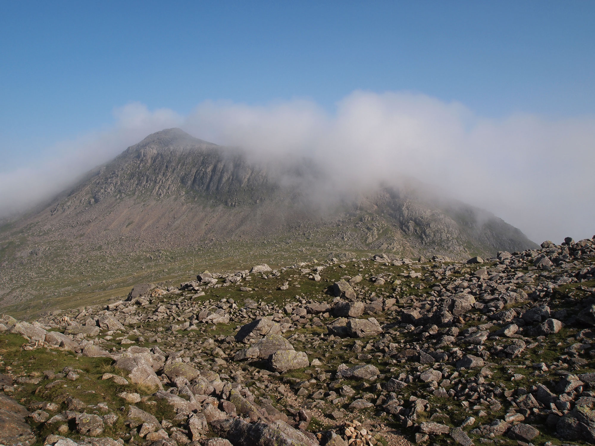 Bowfell appears out of the cloud