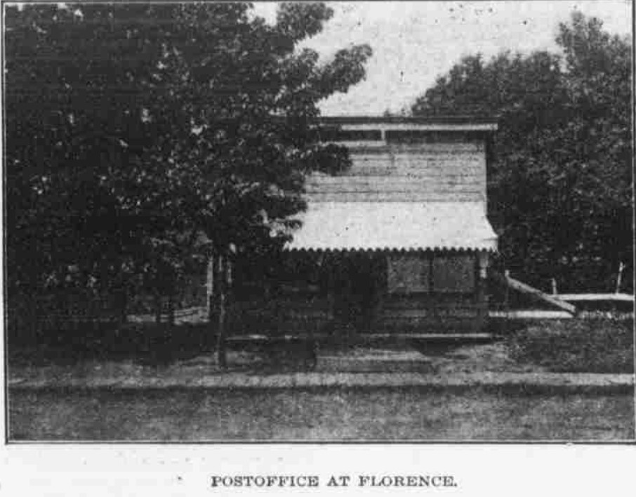 This is a July 26, 1903, image of the Florence Post Office from the Omaha Bee. Thanks to Ryan Roenfeld for locating this.