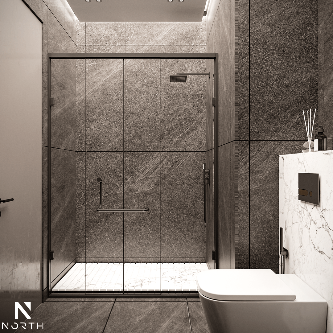 Luxury apartment bathroom by Northplus UAE
