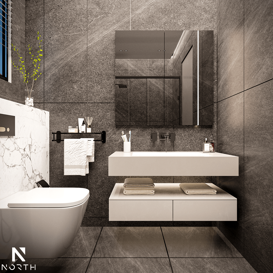 Modern bathroom interior design by Northplus Dubai