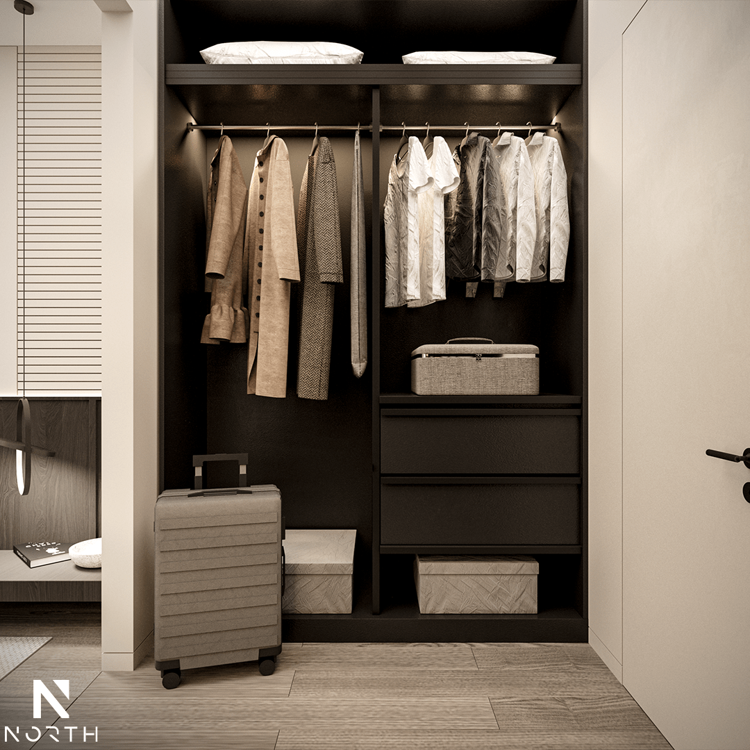 Luxury walk-in closet and wardrobe by Northplus UAE