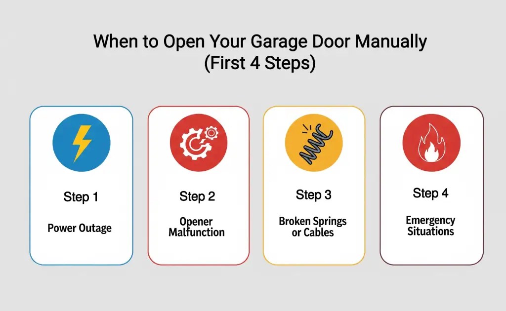 When You Might Need to Open Your Garage Door Manually Garage door manually open first 4 steps