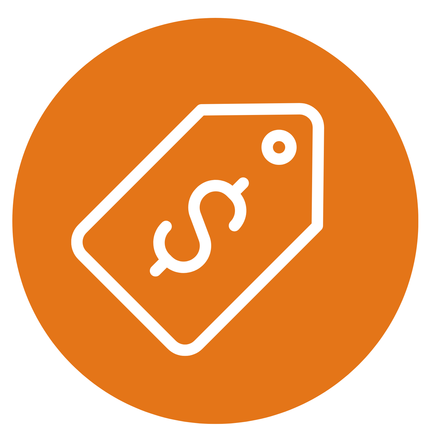 Icon of a price tag representing affordable and transparent pricing.