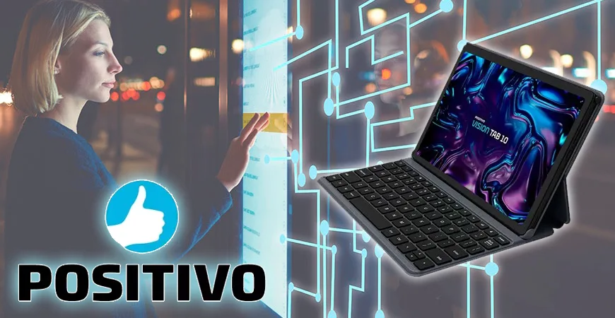 Positivo Lança Tablet Vision com Teclado Integrado