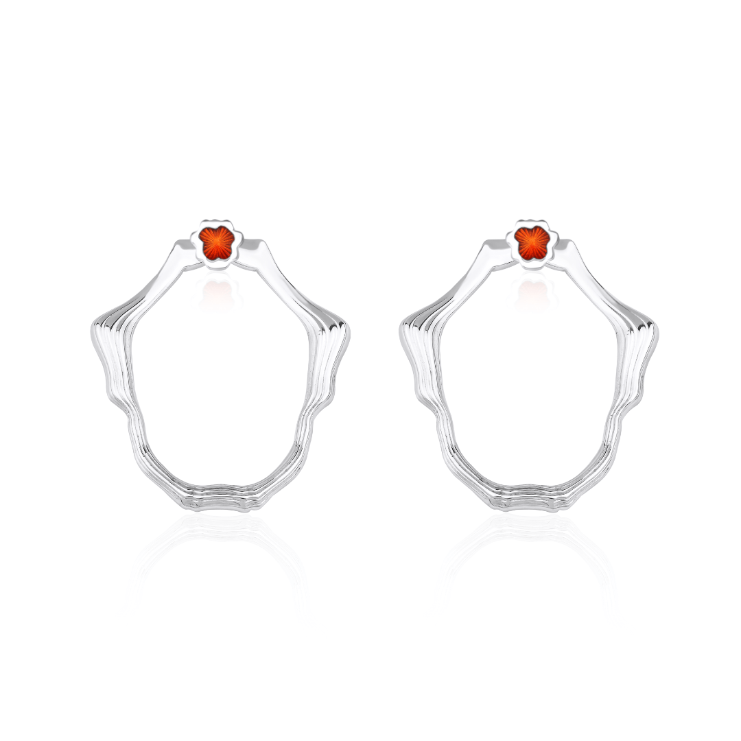 Oval Mineli Küpe -Küçük