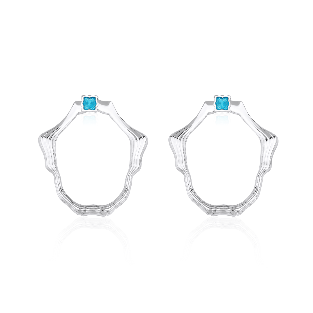 Oval Mineli Küpe - Küçük