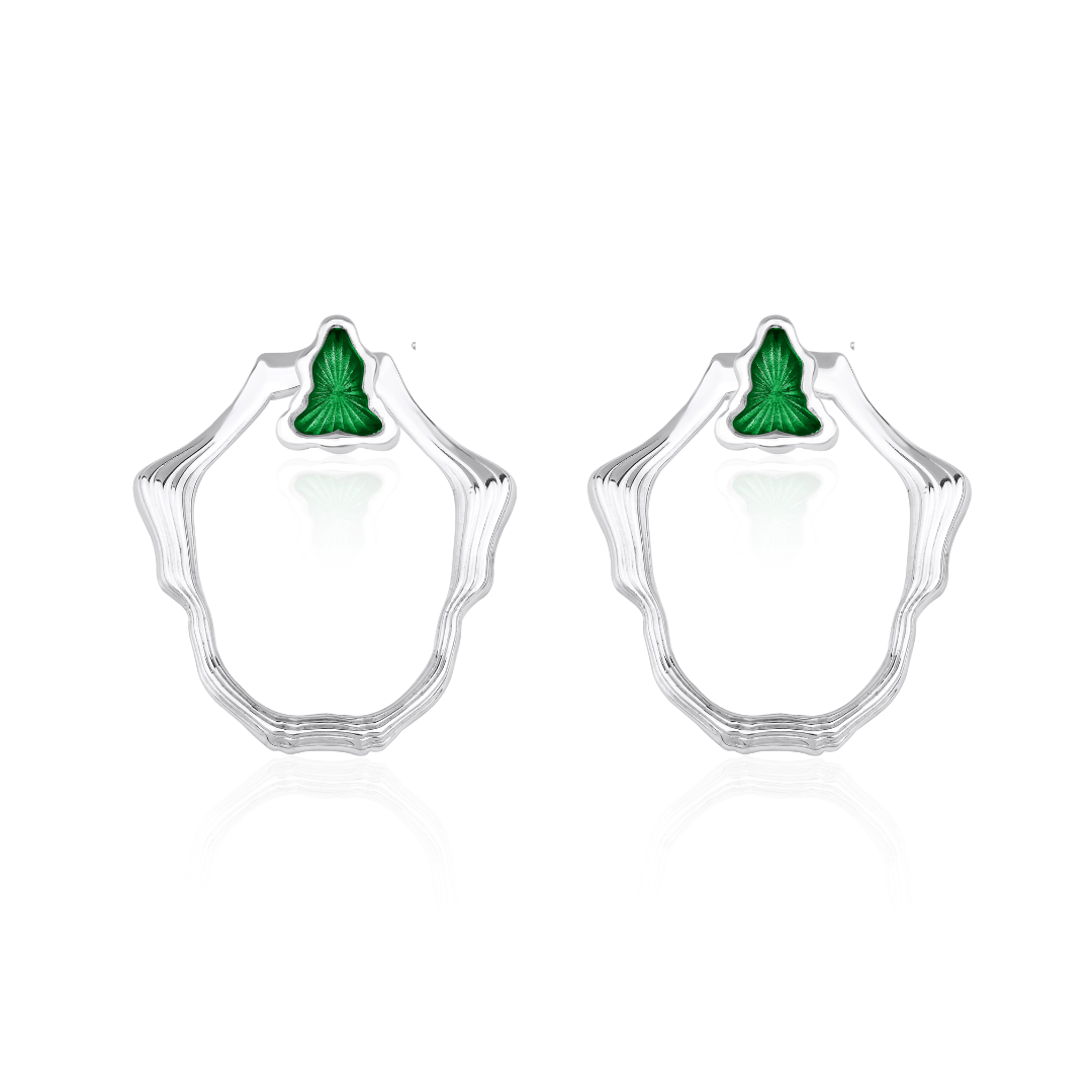 Oval Mineli Küpe  - Tek Boyut