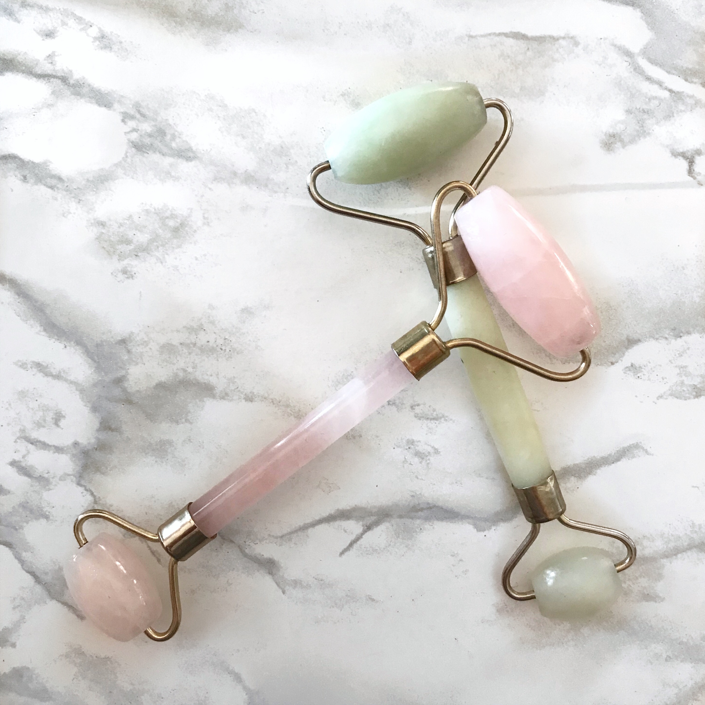 Jade vs Rose Quartz roller