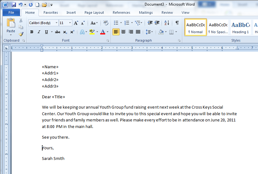 How To Create A Mail Merge Document Using Microsoft Word