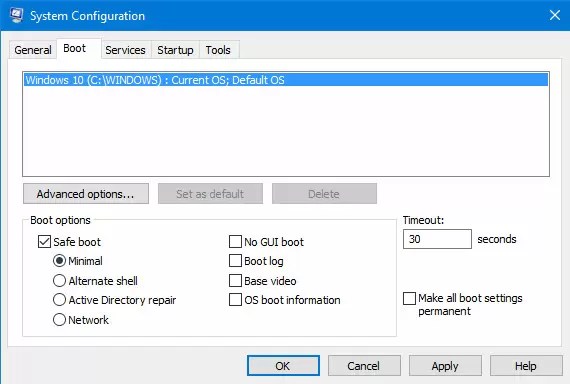 Safe mode-windows 10-2