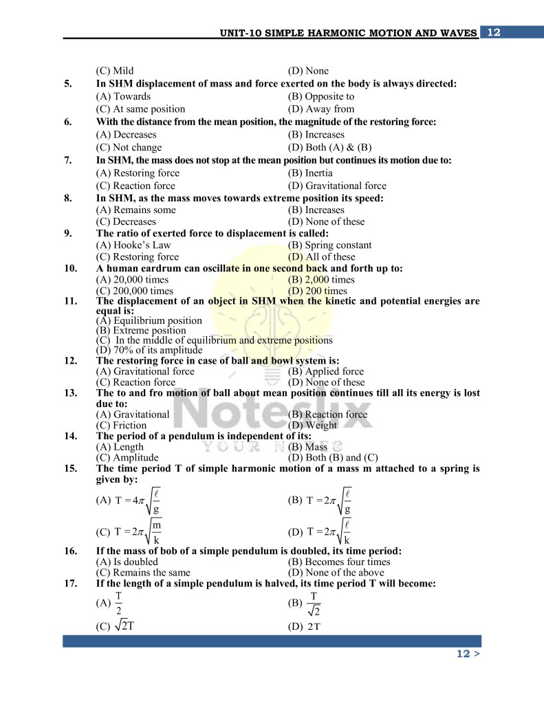 Free Notes for Class 10 Physics Chapter 10 in Urdu