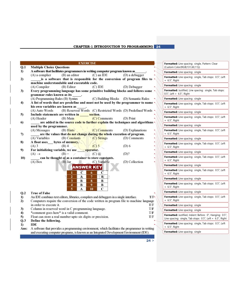 10th Class Computer Science Ch 1 Solved