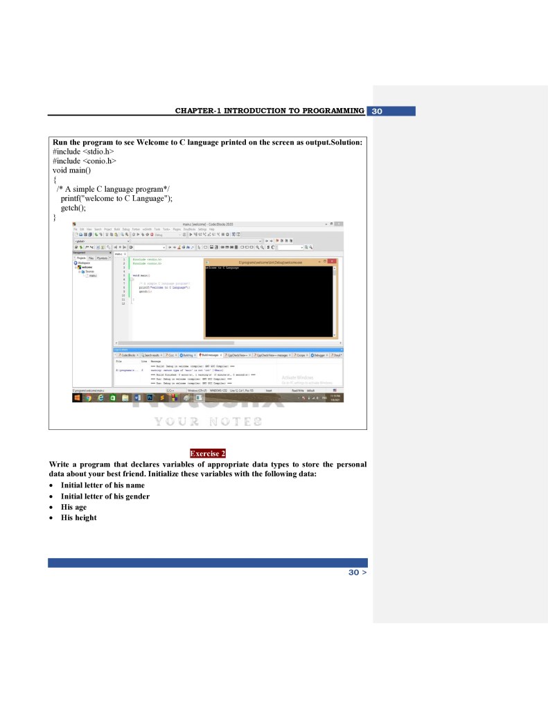 Computer Science 10th Class Notes Chapter 1