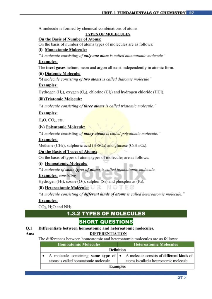9th Class Chemistry Chapter 1 Tips and Tricks