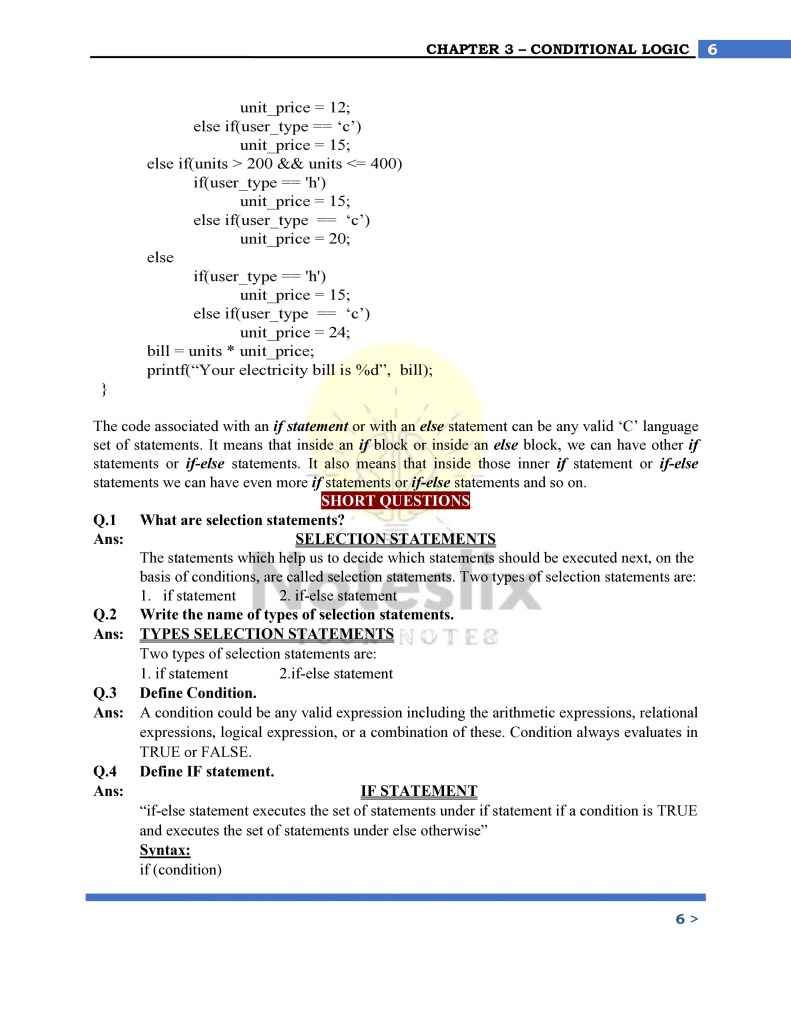 Chapter 3 Computer Science Class 10 Notes