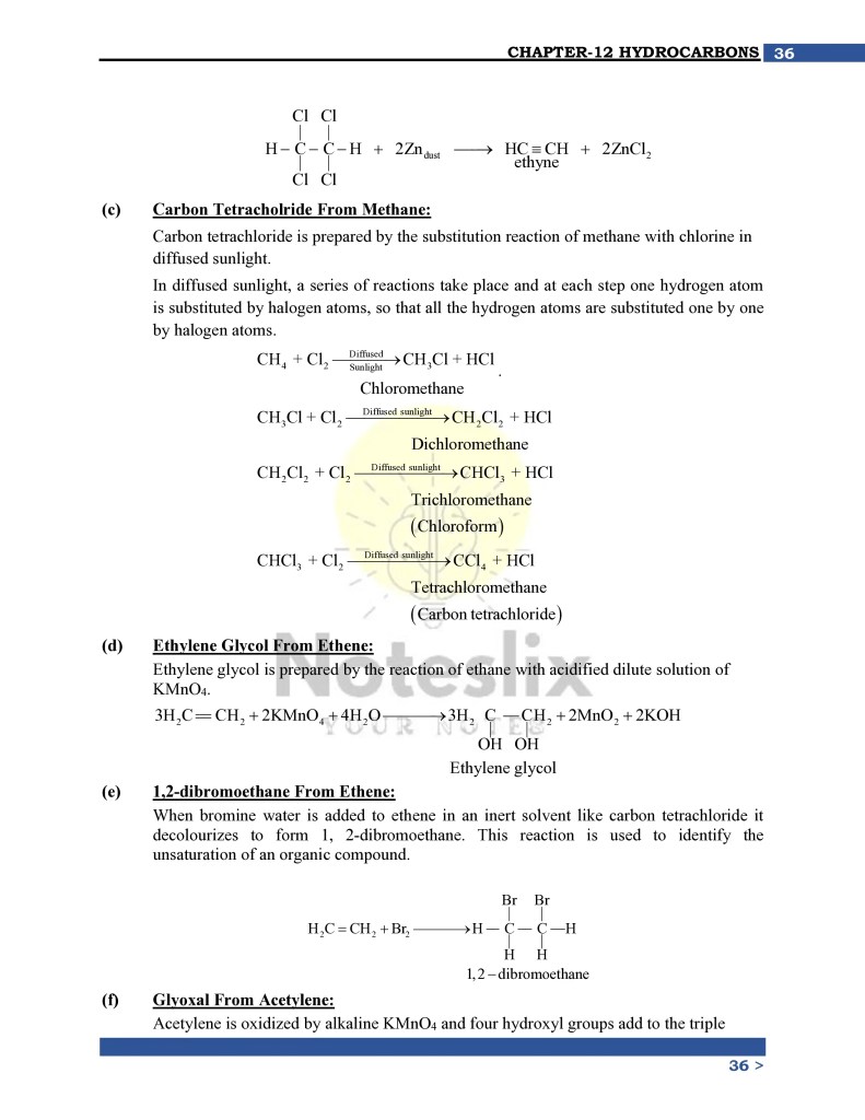 Class 10th Chemistry Chapter 12 Solved Exercise