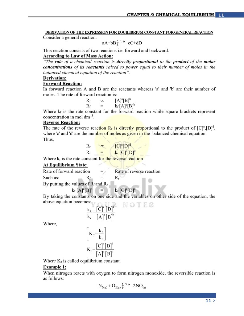 10th Class Chemistry Chapter 9 Notes for Federal Board