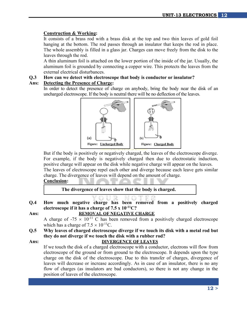 Matric Physics Chapter 13 Long Question Solutions