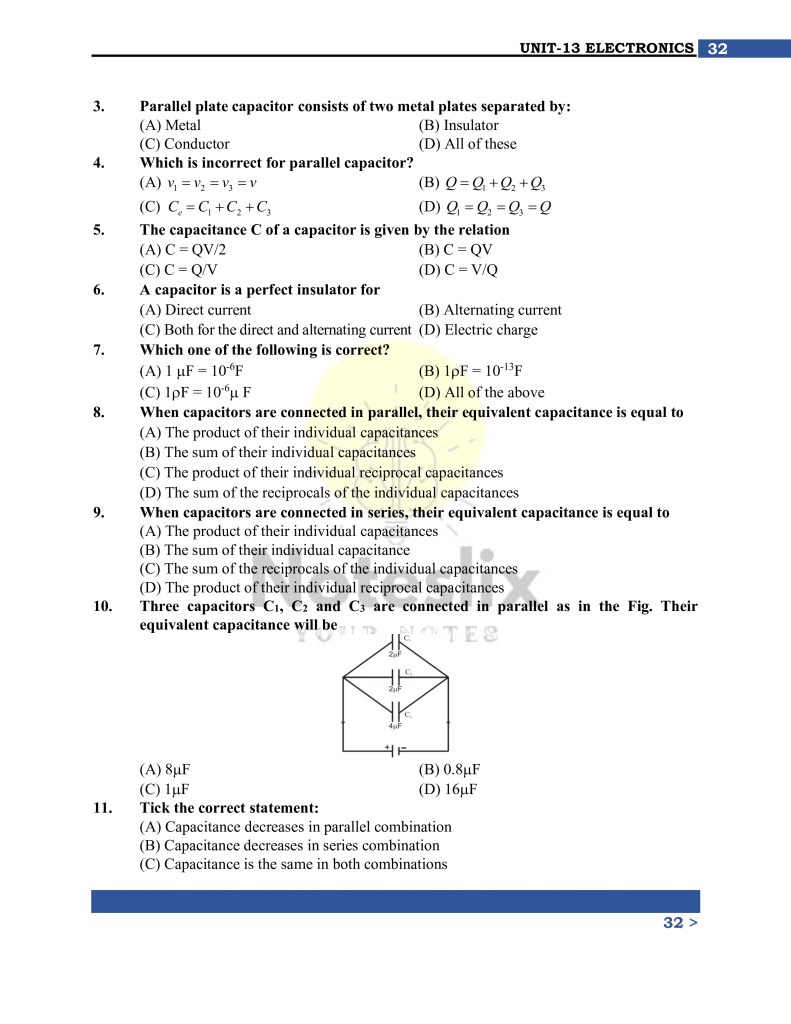 10th Grade Physics Chapter 13 Short Questions Preparation