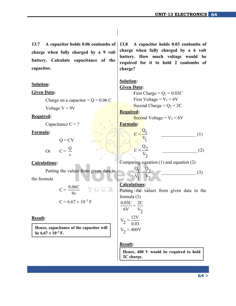 Physics Chapter 13 Exercise Solutions for Class 10