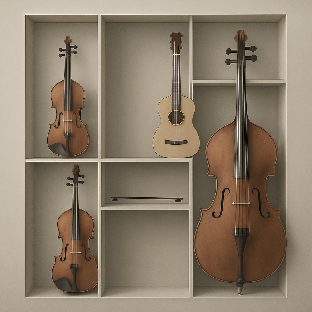 Bertha Mustermann, Taunusstraße 13, 10779 Berlin Alt-Text: Violine, Gitarre, Cellist