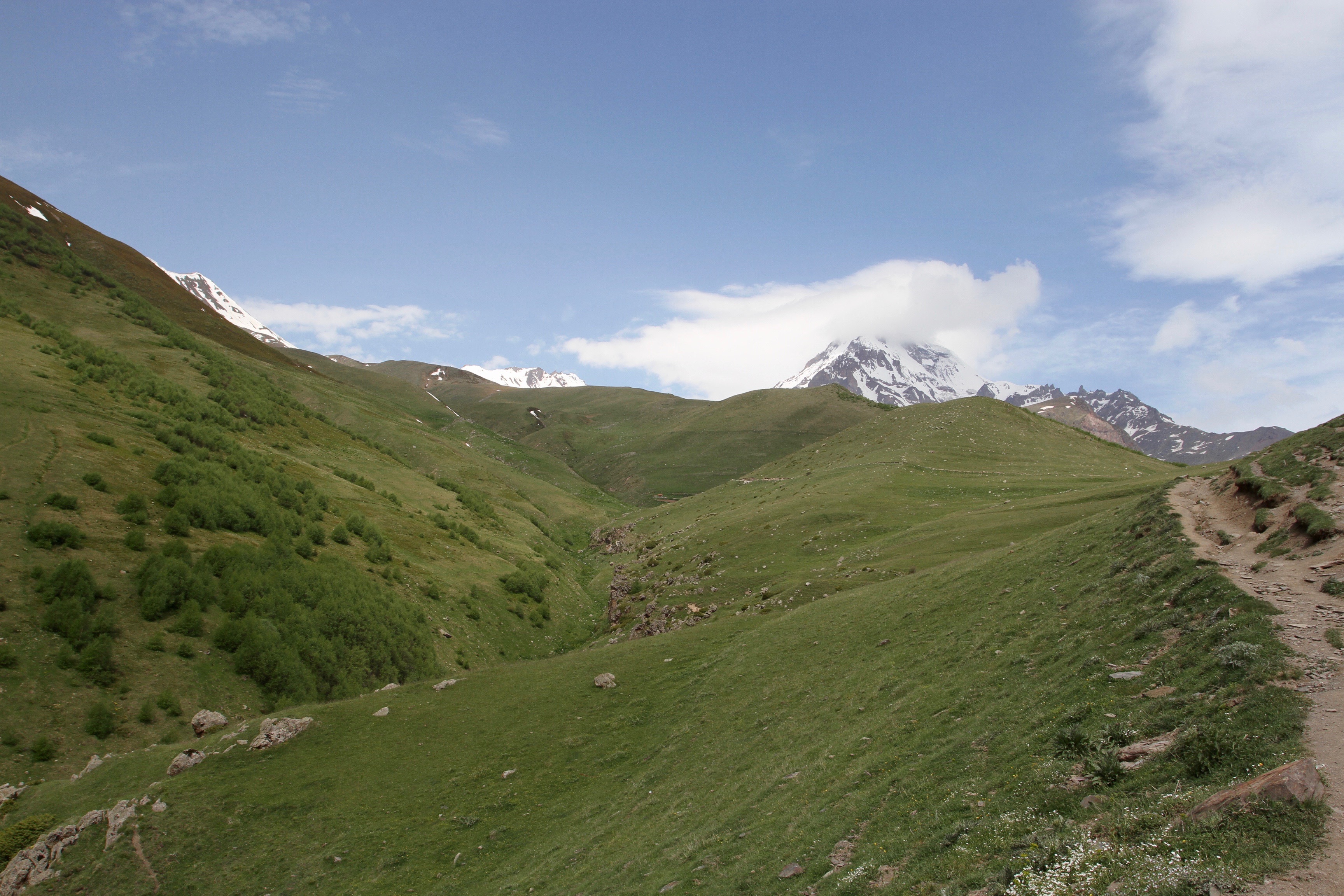 Stepantsminda, Kazbegi region, Caucasus mountains, Georgia