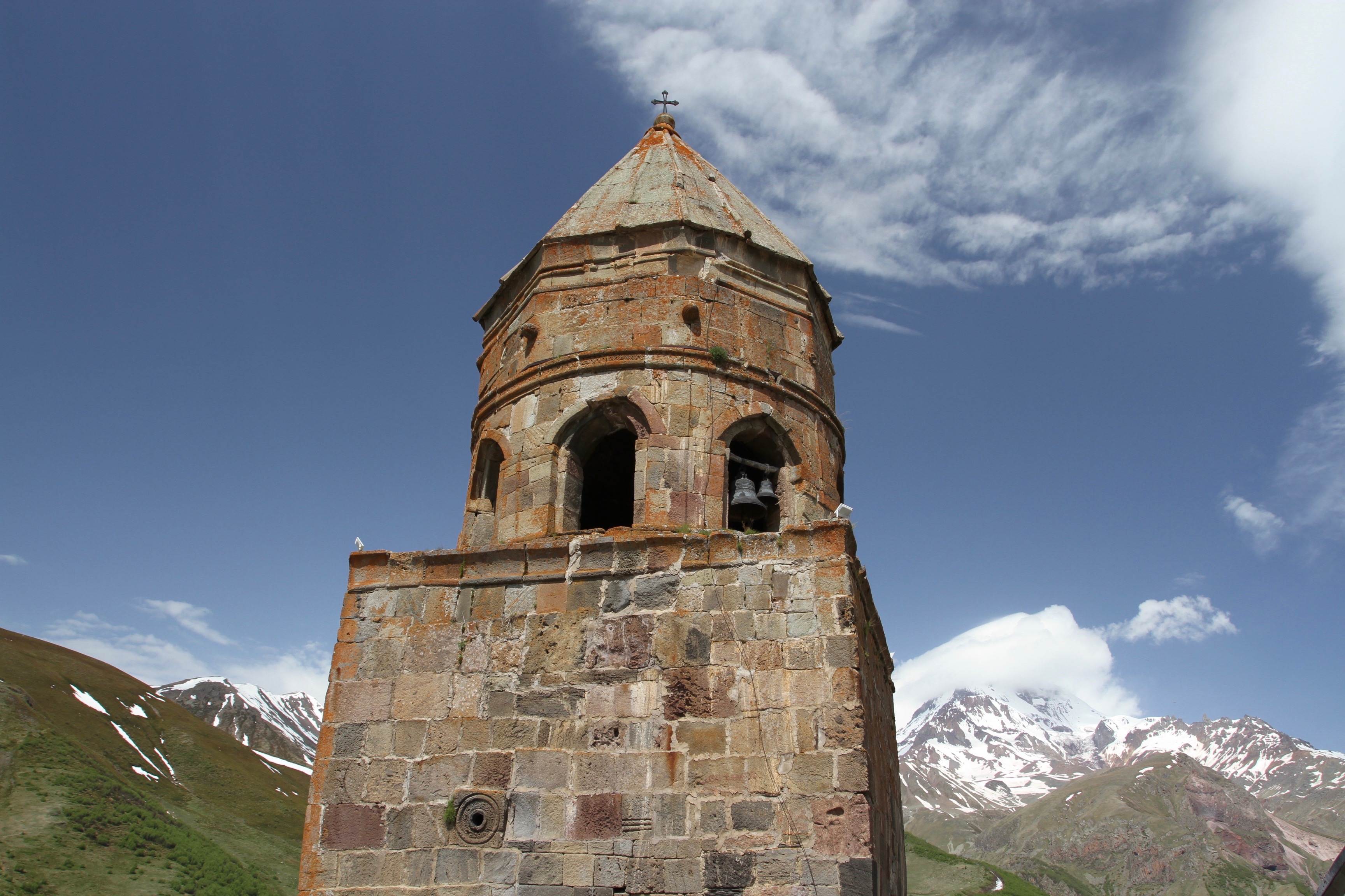 Gergeti Trinity Church, Kazbegi region, Caucasus mountains, Georgia