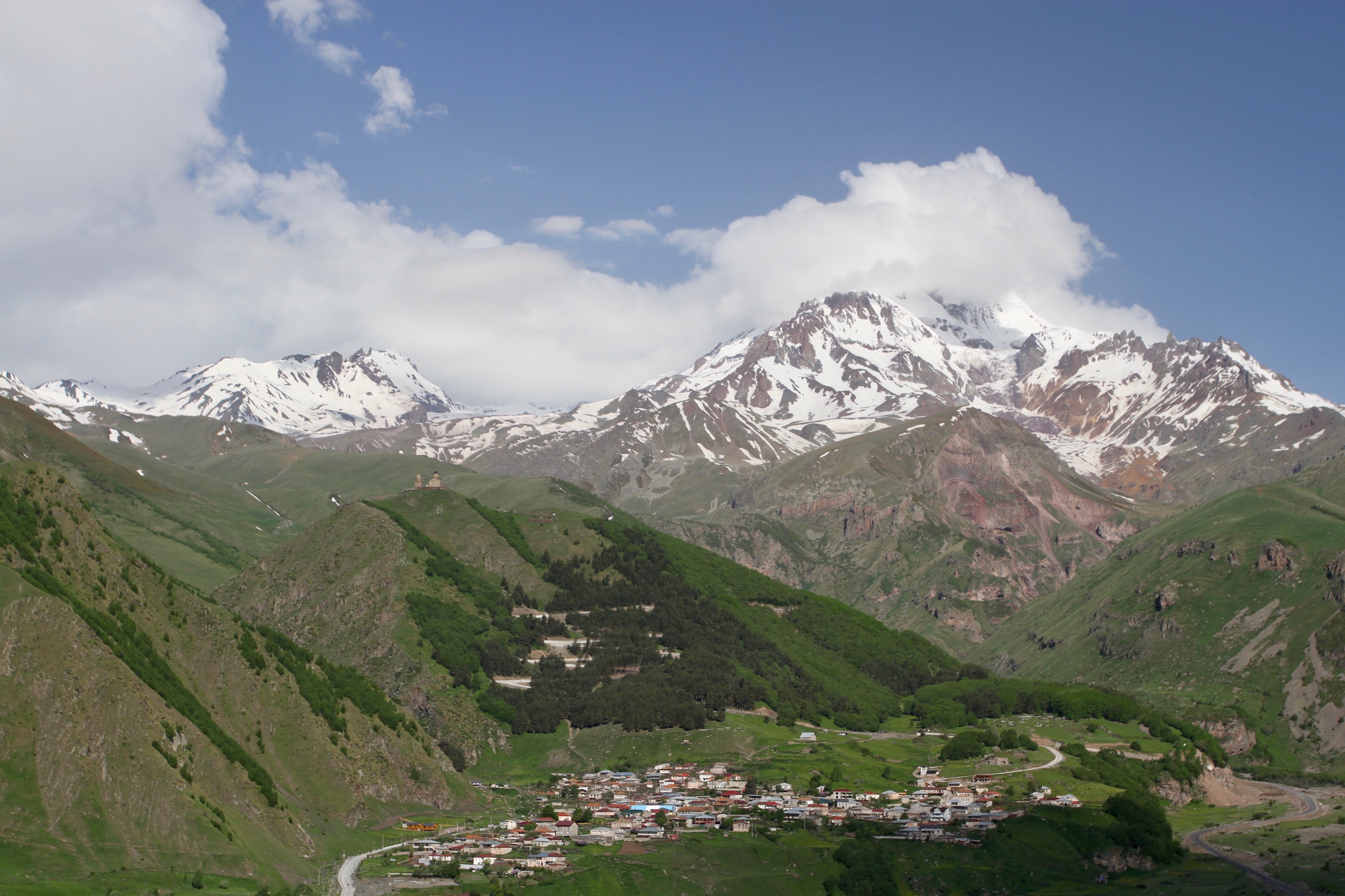 Stepantsminda, Kazbegi region, Caucasus mountains, Georgia