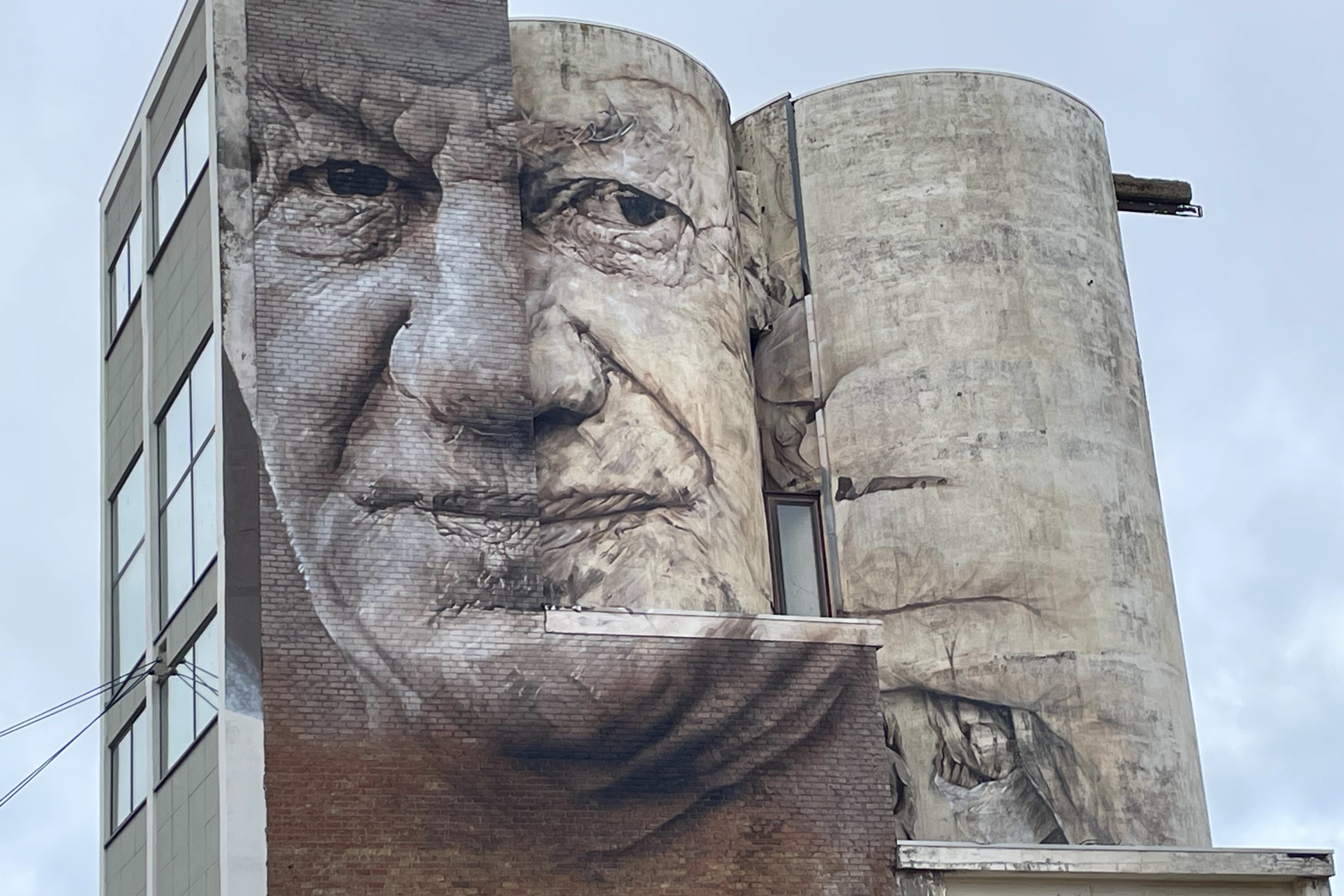 The Crystal Ship Street Art by Guido van Helten, Ostend Belgium
