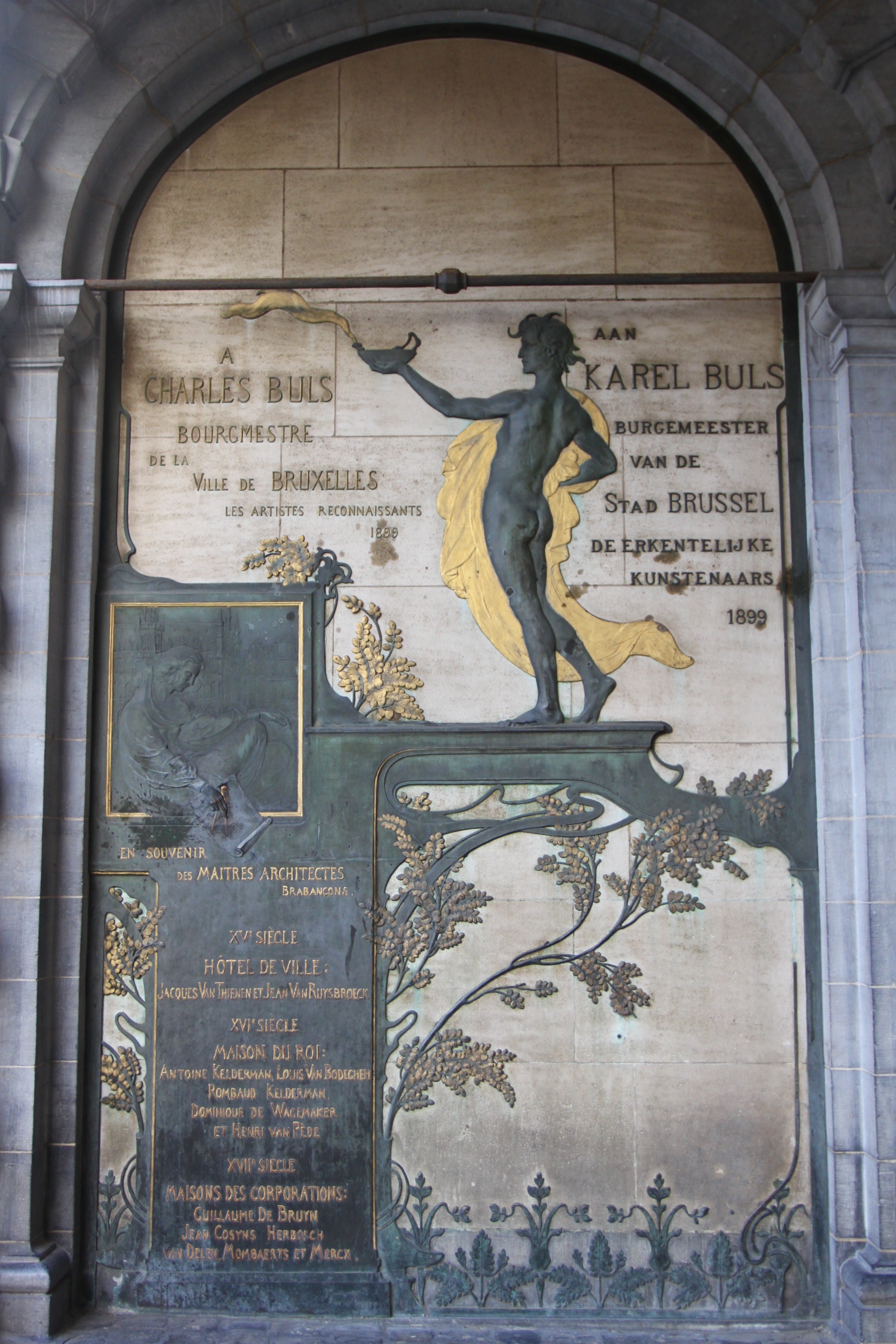 Art Nouveau, Monument to Charles Buls, Brussels, Belgium