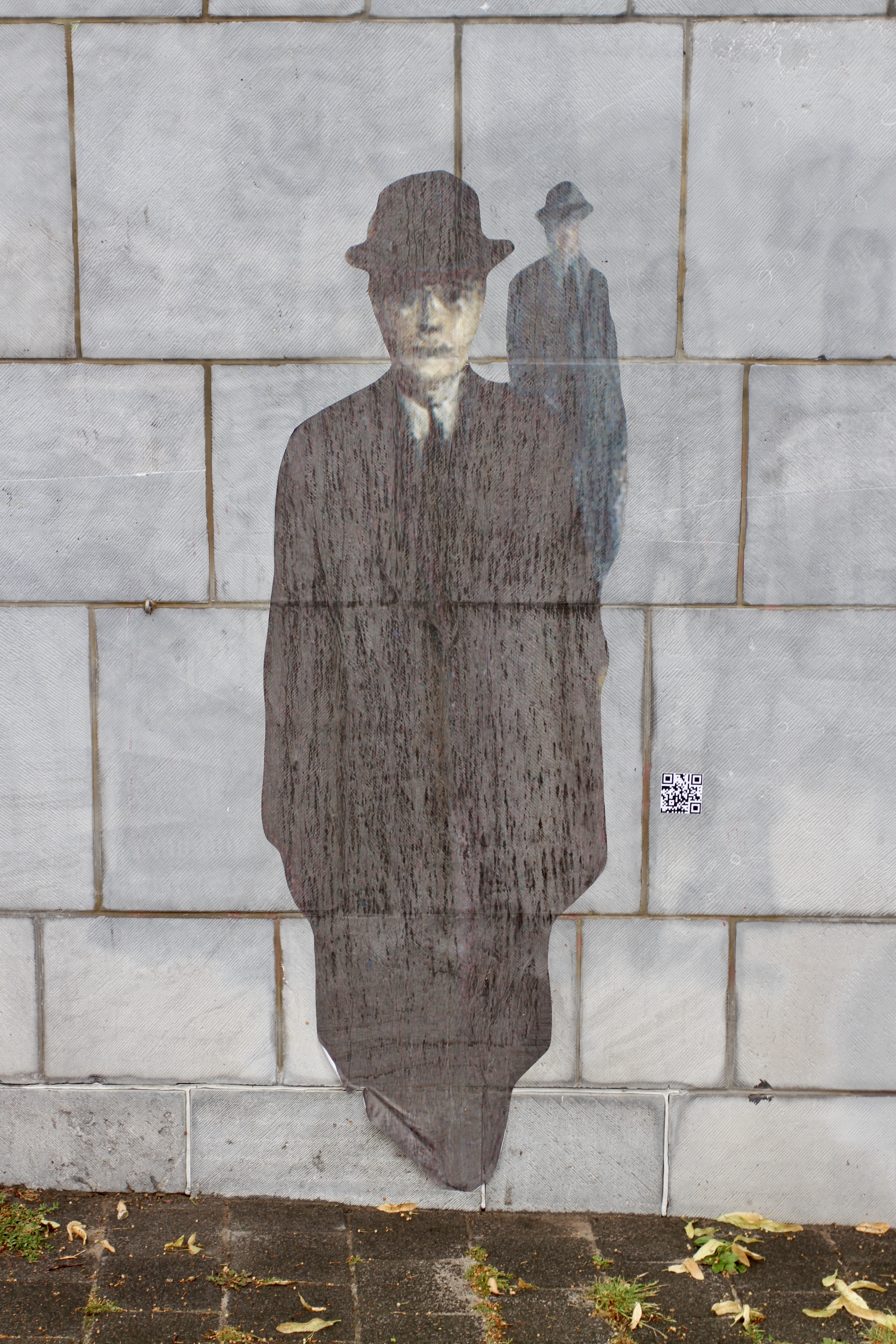 In the footsteps of Magritte collage, Brussels