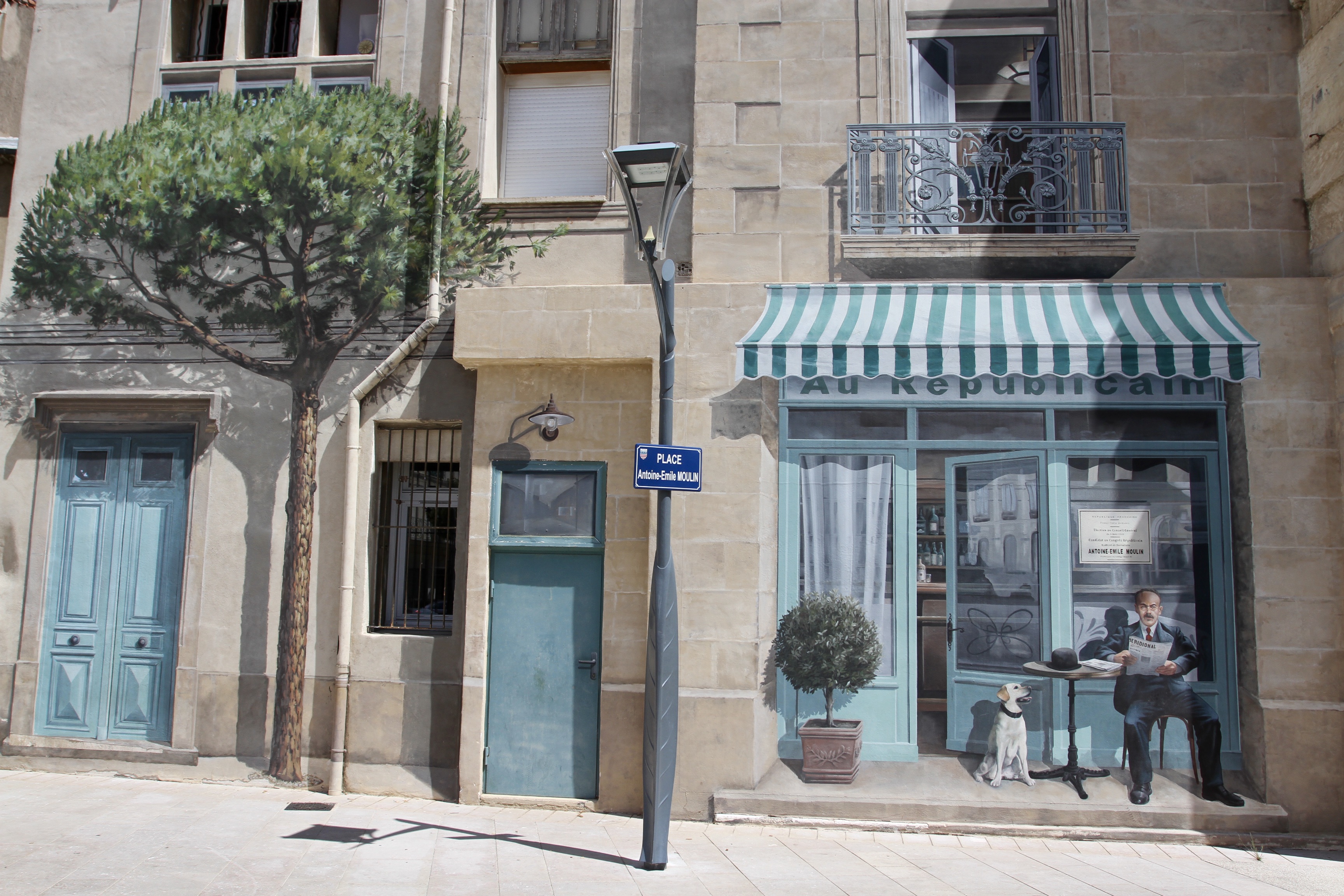 Antoine Emile Moulin, trompe l’oeil fresco, Beziers, France