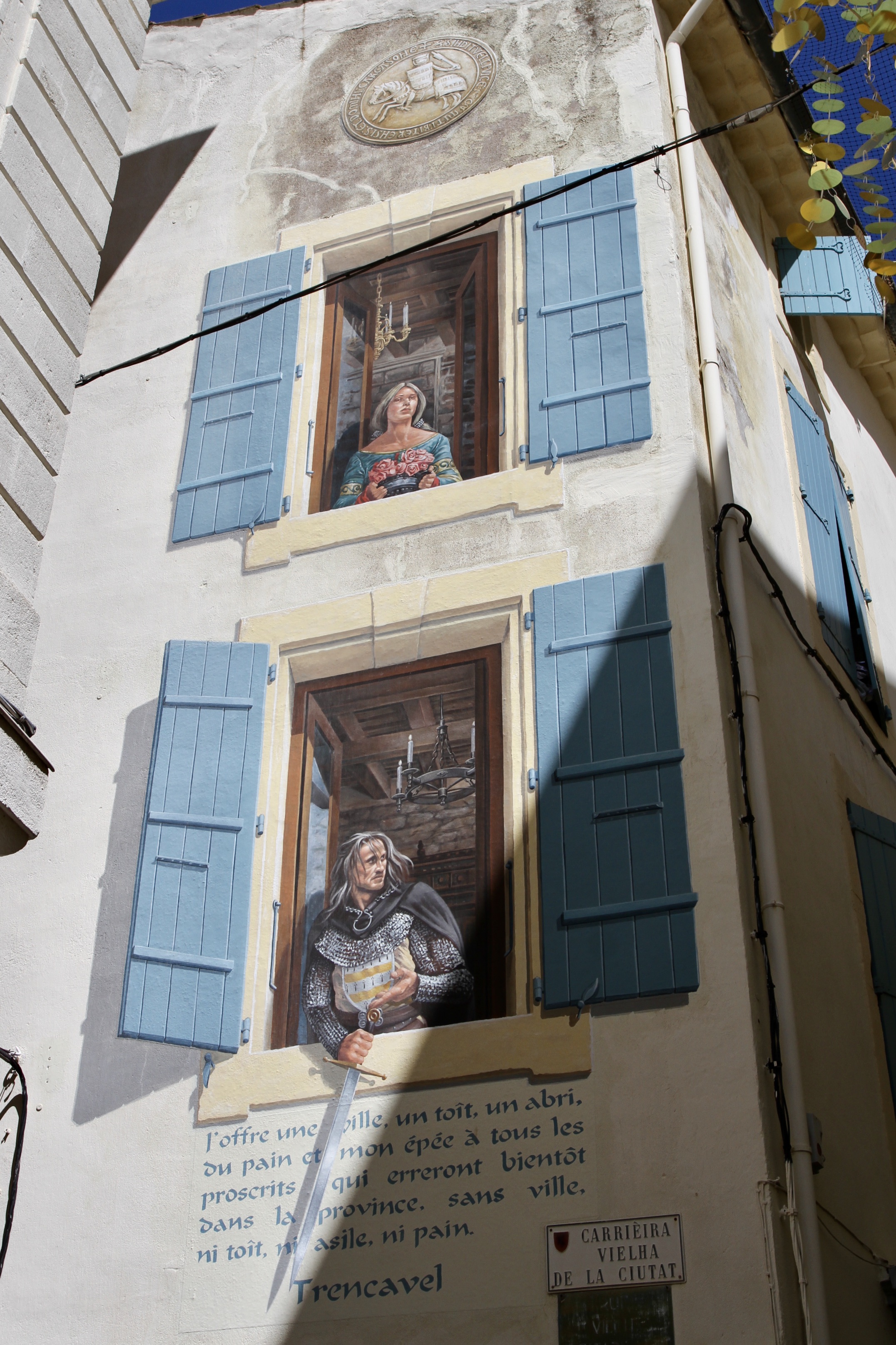 Raymond I Trencavel, trompe l’oeil fresco, Beziers, France