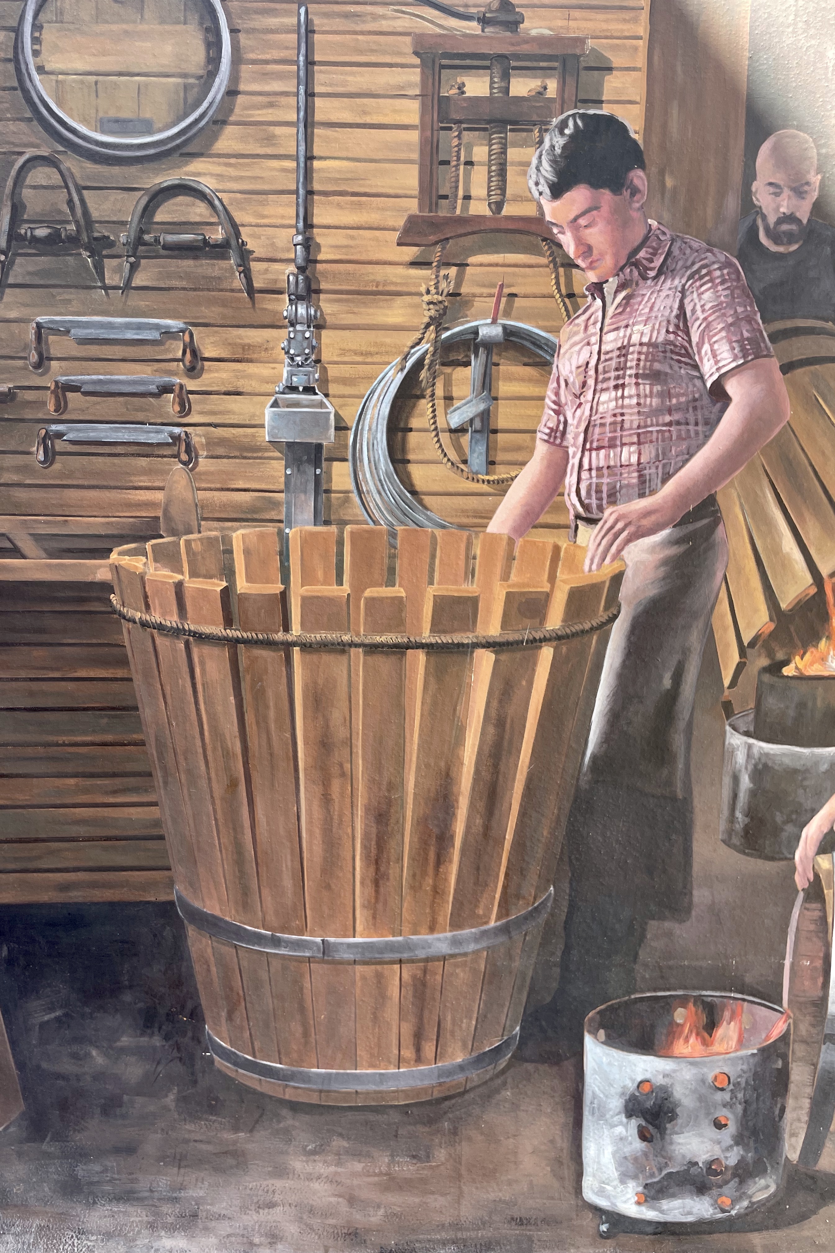 Tonnelier Tiquetonne, trompe l’oeil fresco, Beziers, France