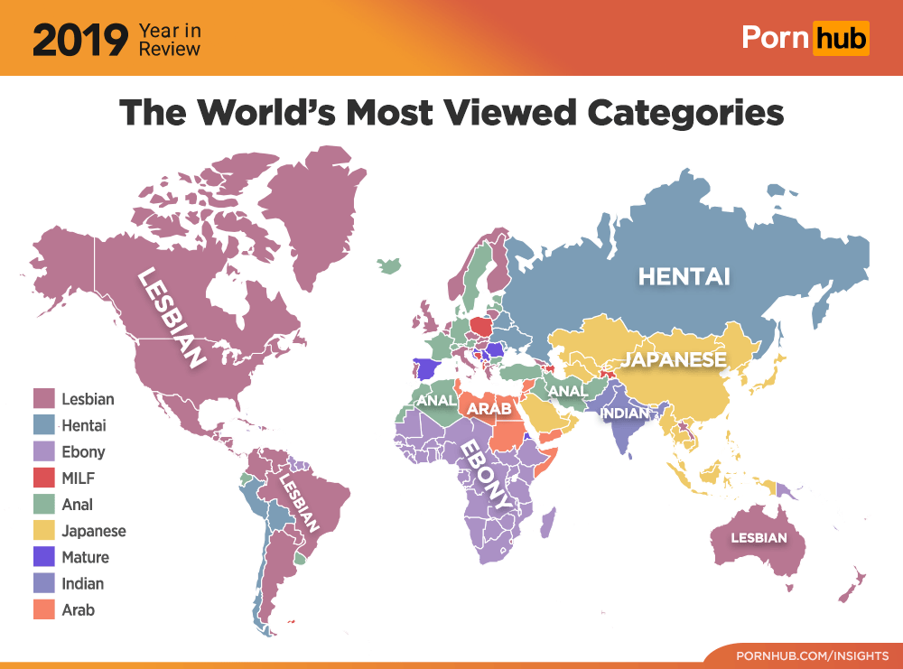 Eye candy: most popular porn categories, by country, in 2019