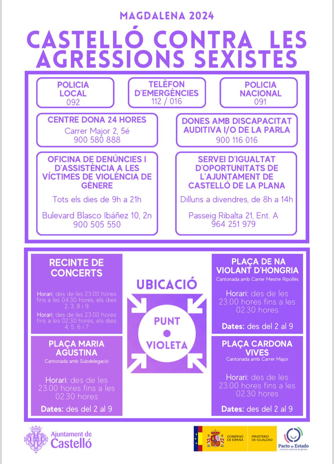 cartel puntos violeta