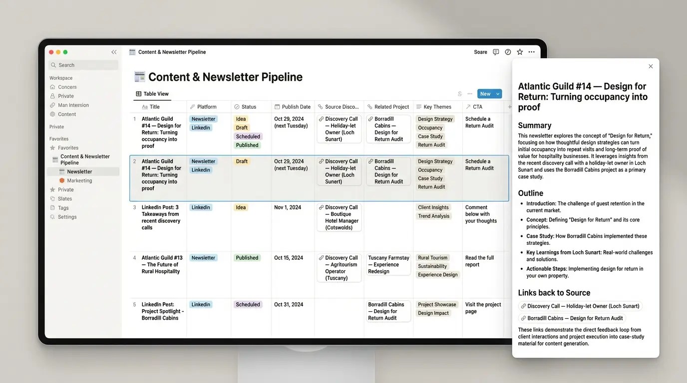 Content & Newsletter Pipeline screenshot