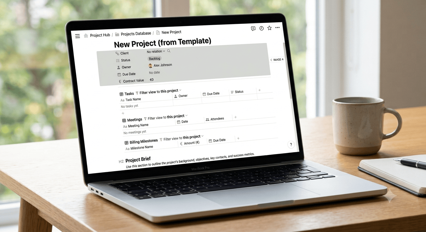 Database Template mockup