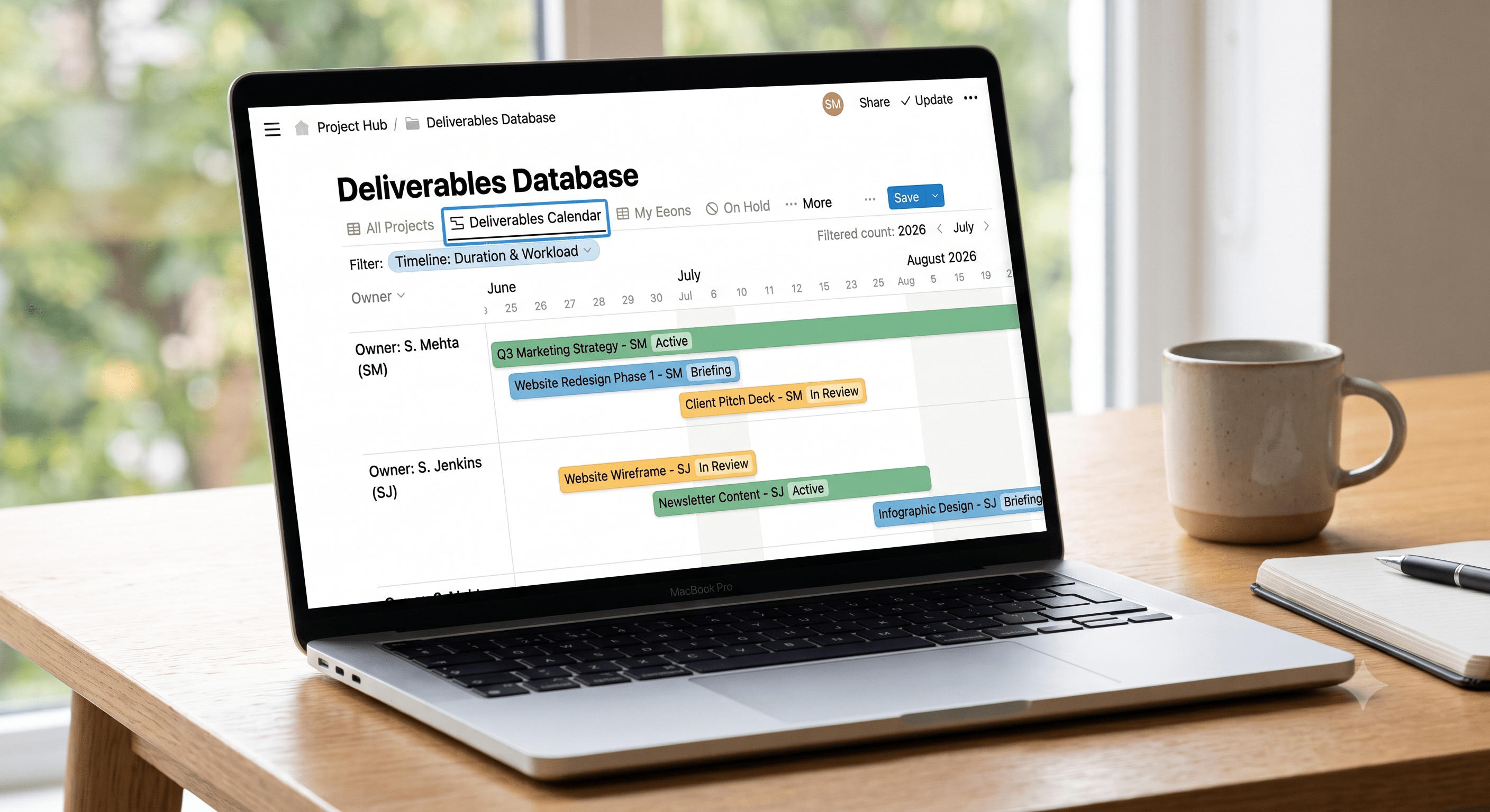 Database Timeline View