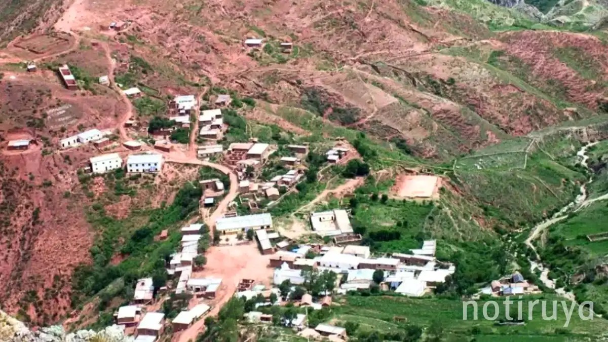 Vista de un pueblo sobre un cerro rojizo (imagen destacada).