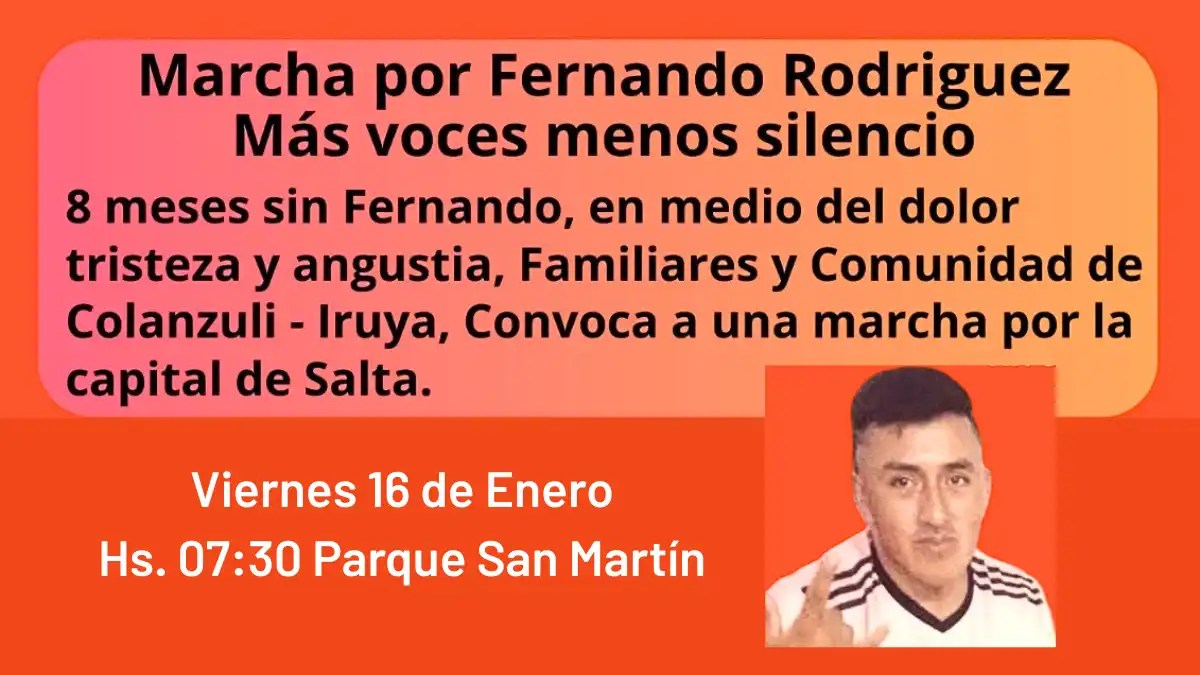 Marcha en Salta por el joven desaparecido en Chiyayoc, Iruya