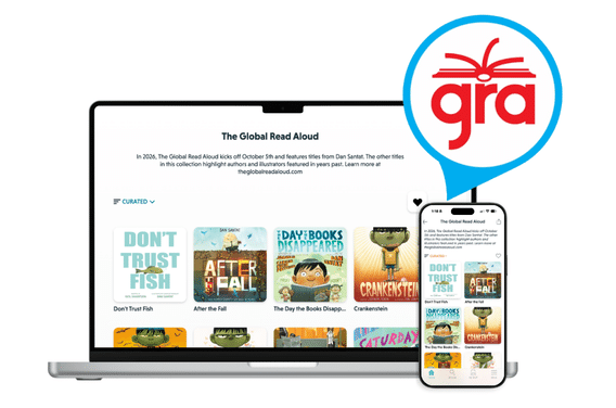 Novel Effect Global Read Aloud collection on mobile and web