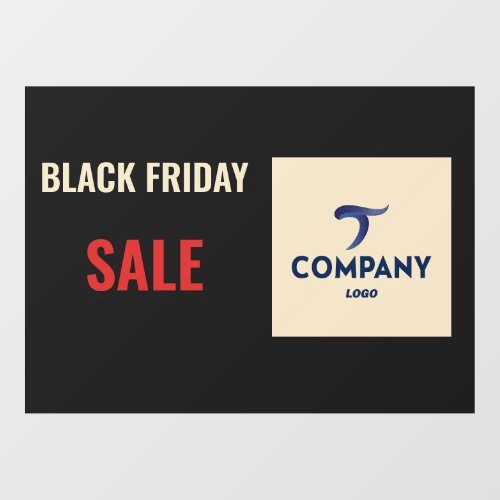 Black Friday Sale window cling with a company logo for a shop window