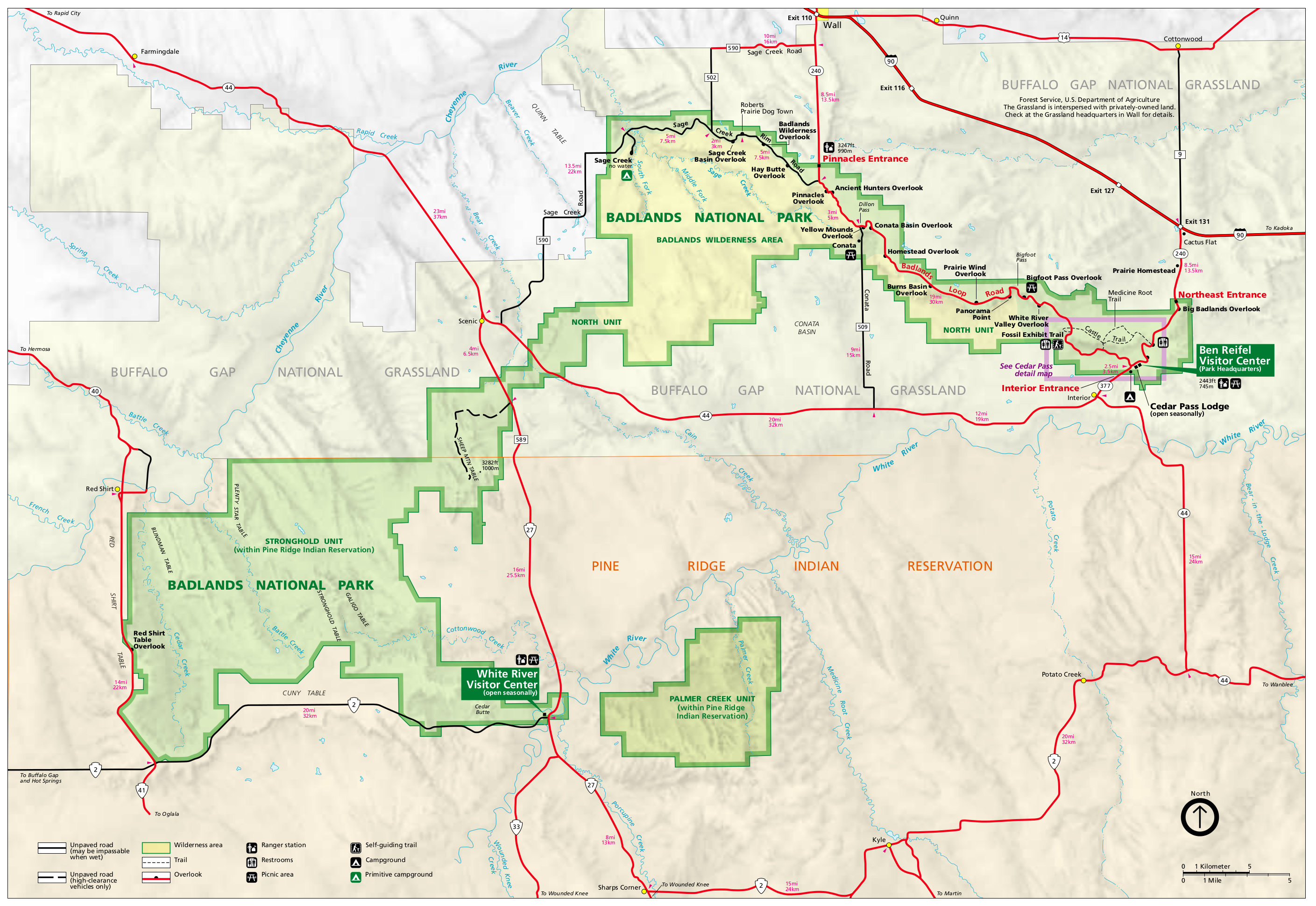 Badlands Maps NPMaps Com Just Free Maps Period All For One Badlands Map 