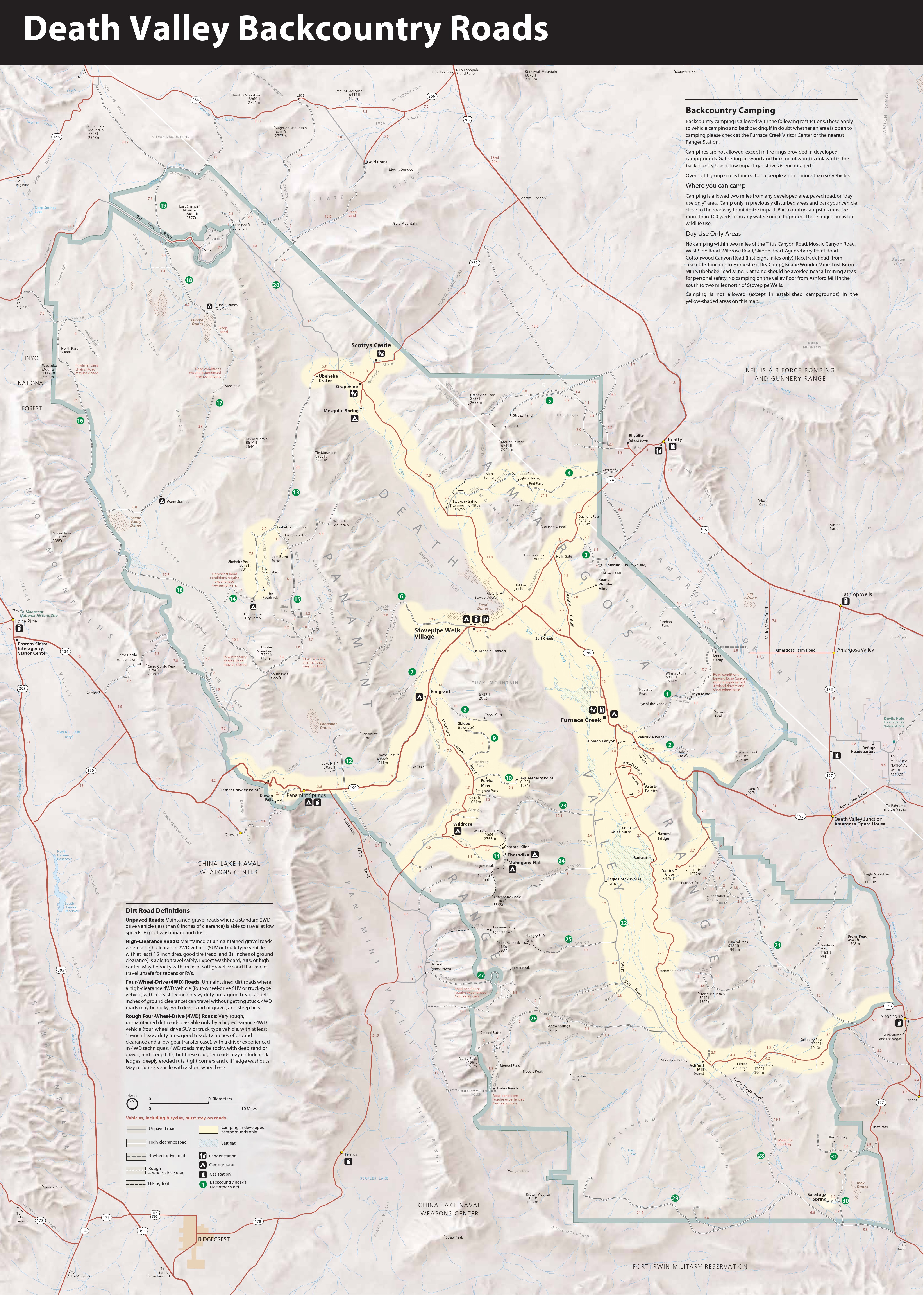 Death Valley Maps NPMaps Free National Park Maps Death Valley Backcountry Roads Map 