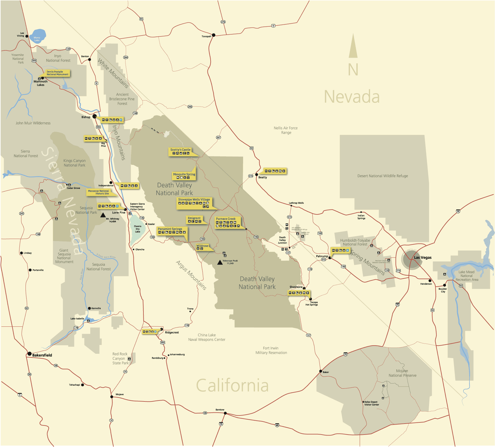 Printable Map Of Death Valley Hi Res Stock Regional.
