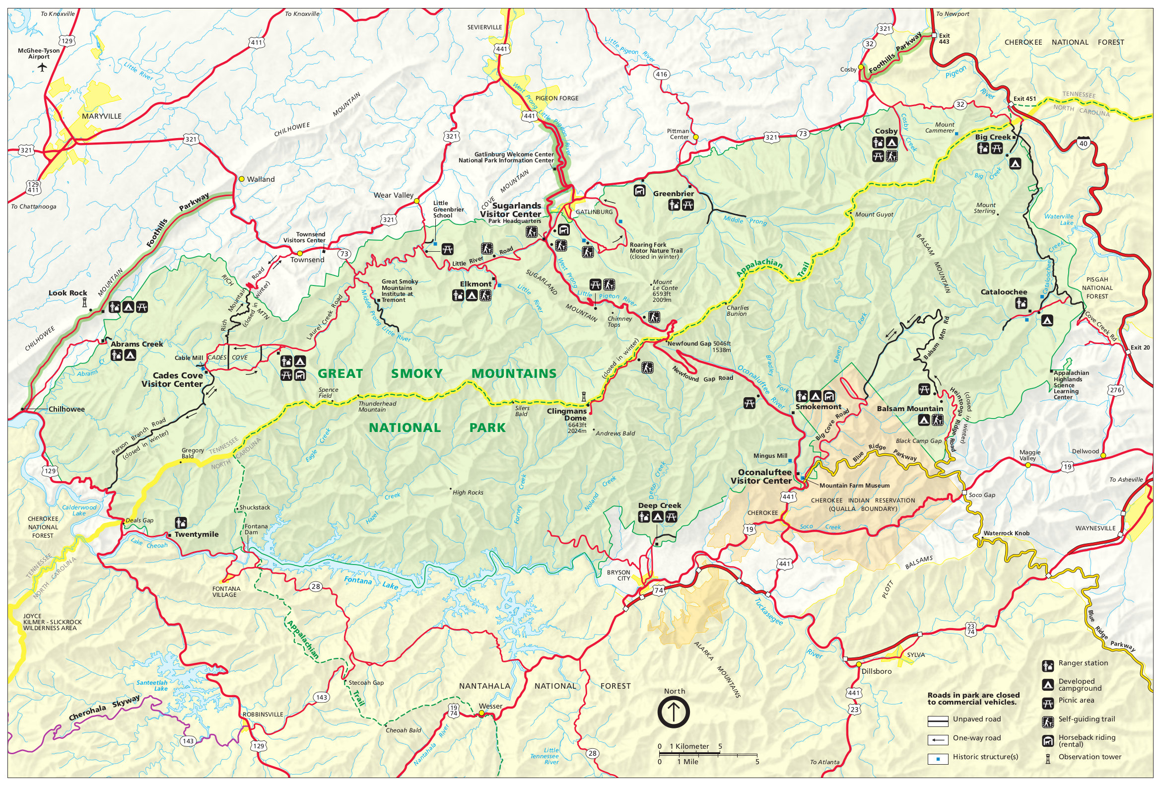 Driving Map Of Smoky Mountains Great Smoky Mountains Map 