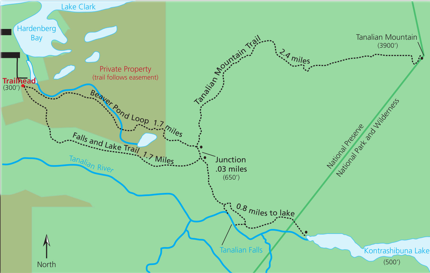 Lake Clark Maps NPMaps Free National Park Maps Lake Clark Tanalian Trail Map 